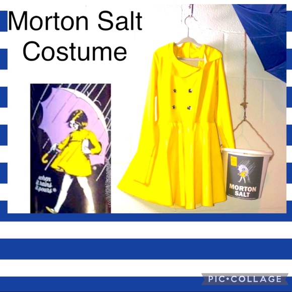 Costume Gallery Other - Morton Salt Costume Dress, salt pail, and umbrella for Large Child
